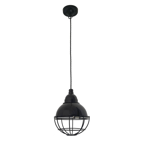 Faro Claire - 1 Light Dome Ceiling Hanglamp Zwart, E27