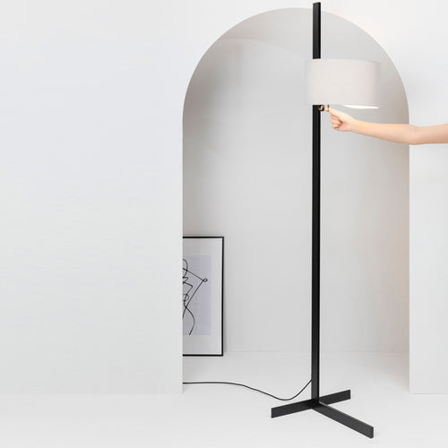 Faro Stand Omhoog Zwart En Grijs Staande Lamp