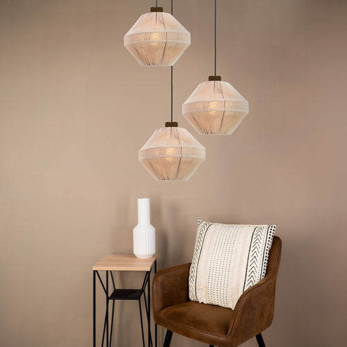 EGLO hanglamp Orimini - E27 - 38 cm - crème/brons - textiel – vtwonen EGLO hanglamp Orimini - E27 - 38 cm - crème/brons - textiel – vtwonen