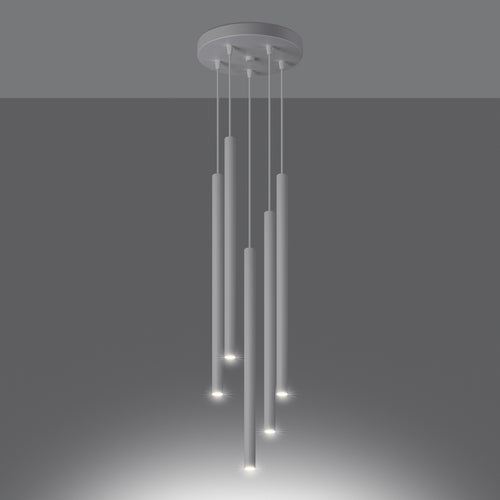 Sollux Lighting Hanglamp PASTELO 5P wit - 25x25x110cm