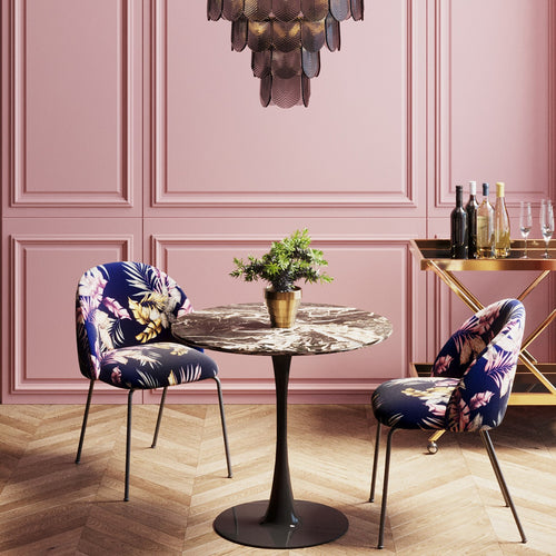 Kare Design Eettafel Schickeria Ø80cm zwart marmerprint
