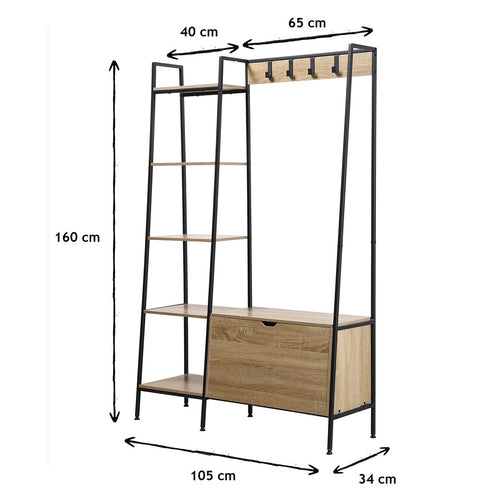 Calicosy - 5-vaks kledingkast LEXIE - 35x105x160 cm