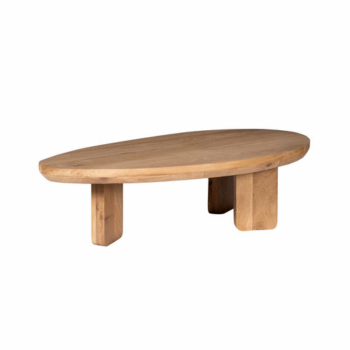 StarFurn Salontafel Zillah - Driehoek Naturel Hout - 130x70x35cm