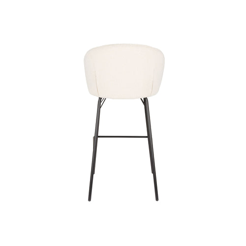 Housecraft Living Joa Barkrukken met rugleuning Bouclé Wit - Set van 2