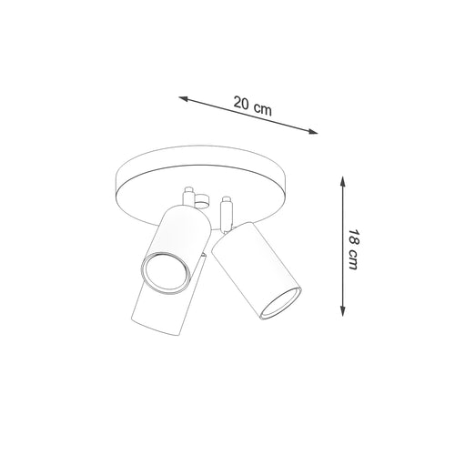 Sollux Lighting Plafondlamp RING 3P rood - 25,7x25,7x14,5cm