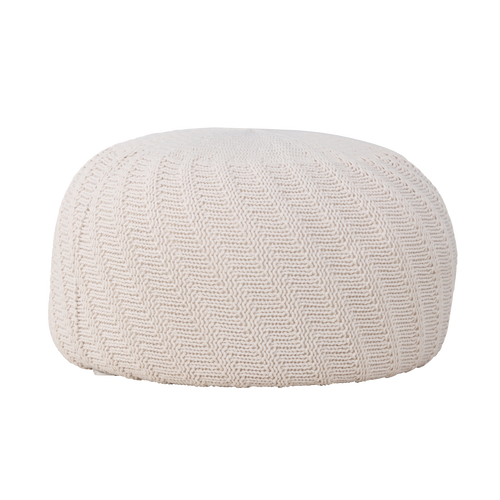 Nest living Dina Ronde Gebreide Poef Ø 60 cm - Crême