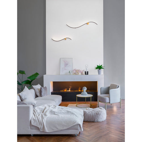 Nova Luce KIMA II Geïntegreerde LED-wandlamp Zandzwart, Gouden LED 14W 880lm 3000K