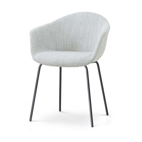 Nolon Nora-Otis Eetkamerstoel Grijs Melange - met Armleuning - Zwart - vtwonen shop