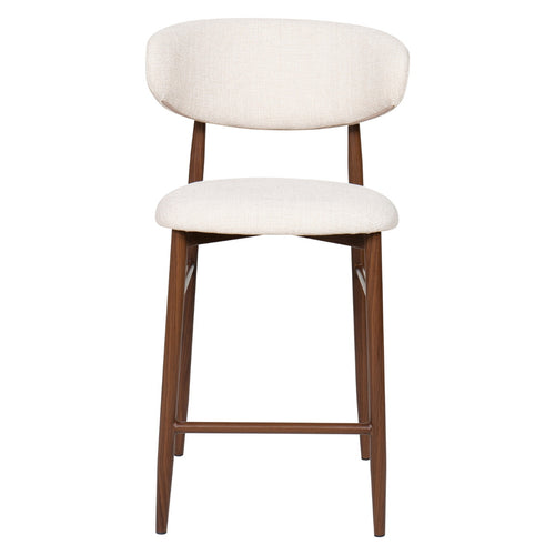 Giga Meubel Barstoel Alexia - Stof/Metaal - Beige - Set van 2 - vtwonen shop