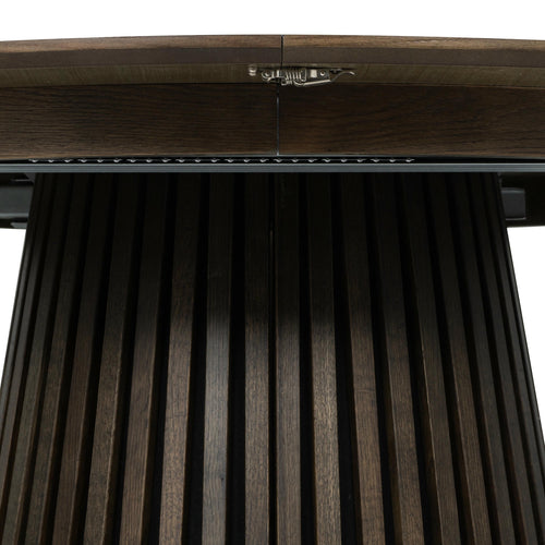 Furnhouse uitschuifbare eettafel Svendborg - Gerookt eikenhout - Ø 140/240x140 cm