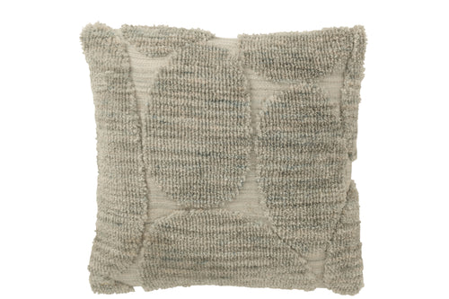 J-Line kussen Steen Motief - polyester - grijsblauw