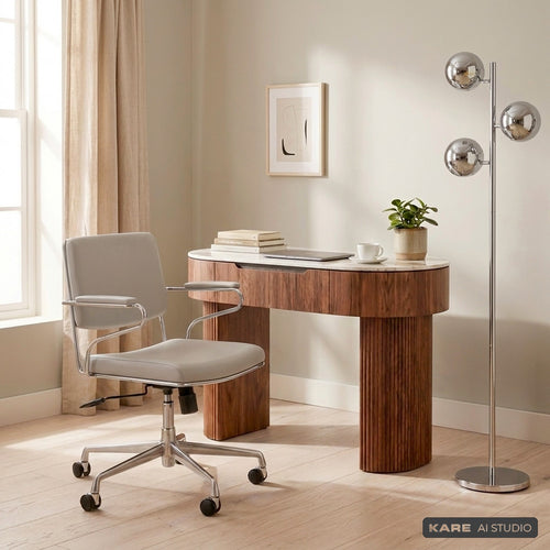 Kare Design Draaibare Bureaustoel Dottore grijs