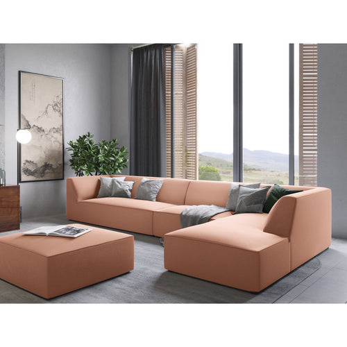 Cosmopolitan Design - Modulaire hoekbank rechts Siena 5-zits, flueel roze - 180x366x69cm