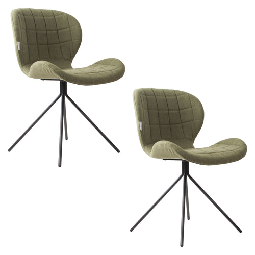 Zuiver OMG Eetkamerstoelen Groen - Set van 2