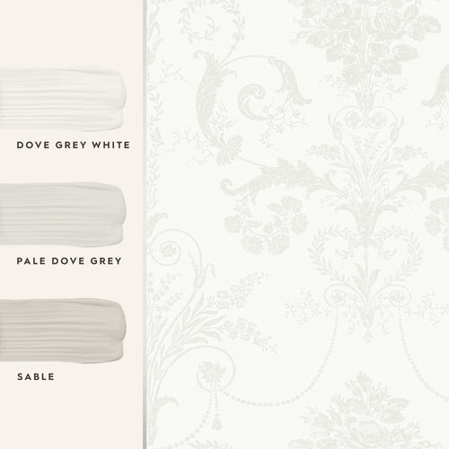 Laura Ashley Vliesbehang - Josette White - 10mx52cm - vtwonen shop