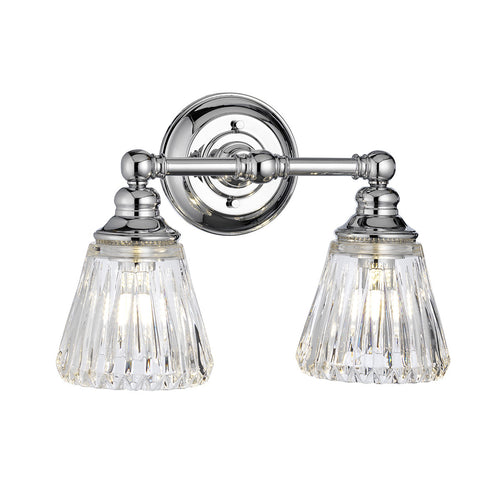 Keynes 2-lichts wandlamp gepolijst chroom IP44