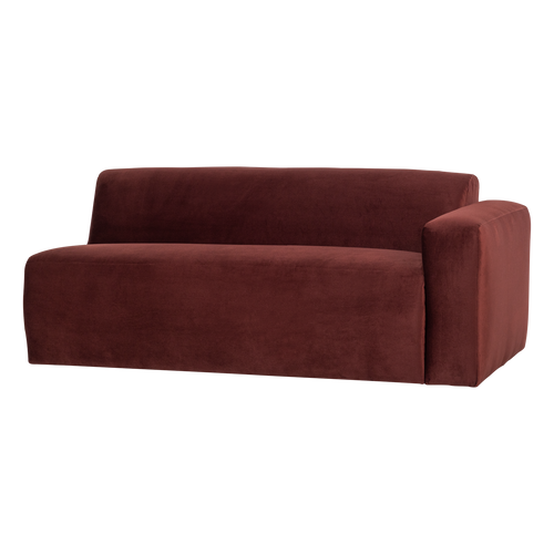 WOOOD 2-zits bank arm rechts Mojo Base - Velvet - Kast.bruin - 74x185x97