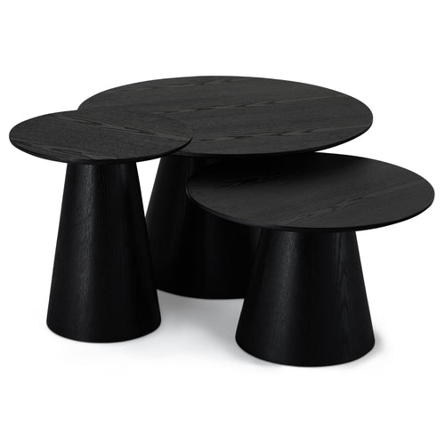 Furnhouse salontafel set Tango - Zwart - Ø 45/60/80 cm
