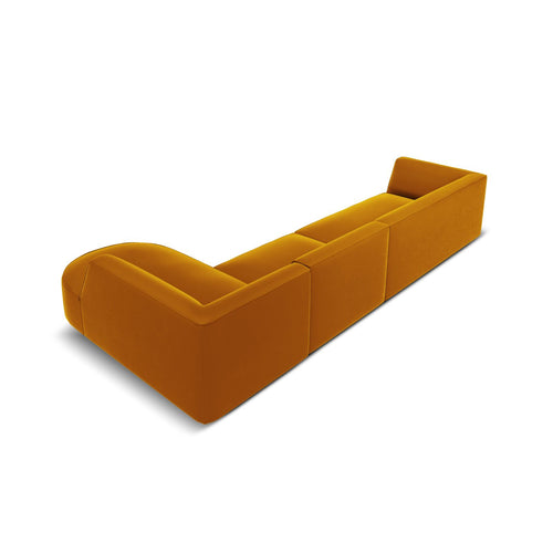 Cosmopolitan Design - Modulaire hoekbank rechts Siena 5-zits, flueel geel - 180x366x69cm