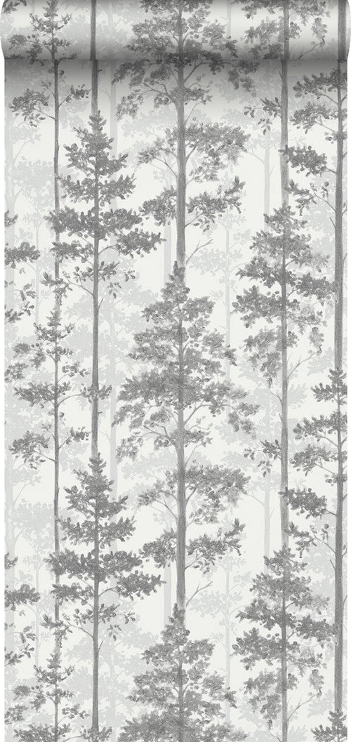 Borastapeter behang bosrijk landschap grijs - 53 cm x 11.2 m - 660159 - vtwonen shop