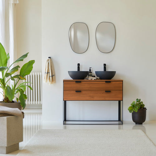 Tikamoon Badmeubel in massief acacia 100 cm - Naturel - vtwonen shop