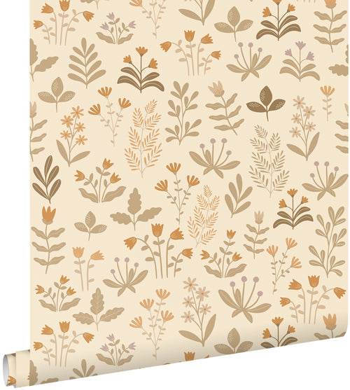 ESTAhome behang veldbloemen warm beige - 50 x 900 cm - 131096 - vtwonen shop