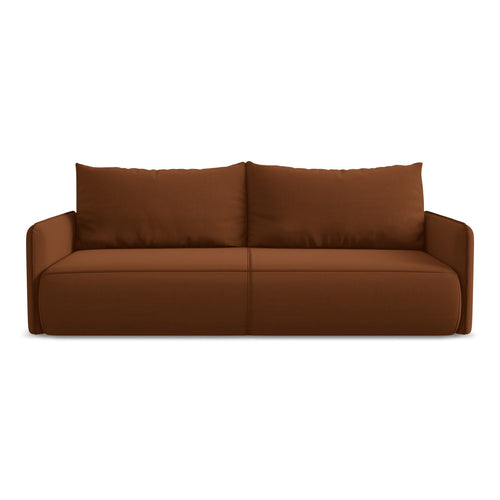 LaMiaSofa 3-zits slaapbank Palermo - velours - terracotta - 216x105x86