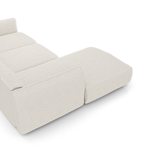 Sia Home - Hoekbanken links LIVIA - Bouclette stof - Crème - 272cm - vtwonen shop