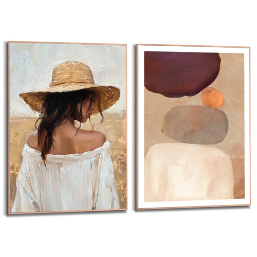 Reinders Onder de zon schilderijen set -  bruin - woonkamer - 70x50cm