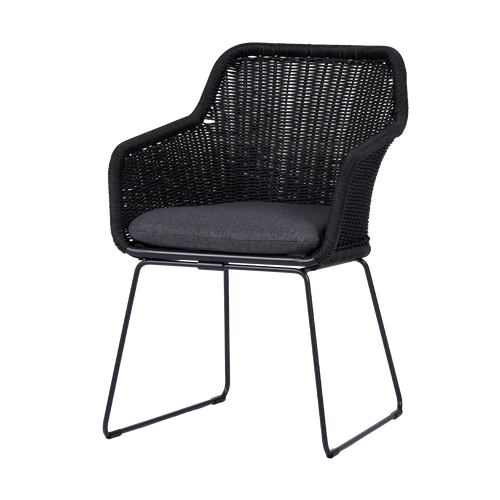 Lisomme Loki Rotan Tuinstoel Zwart - Met Zitkussen - vtwonen shop