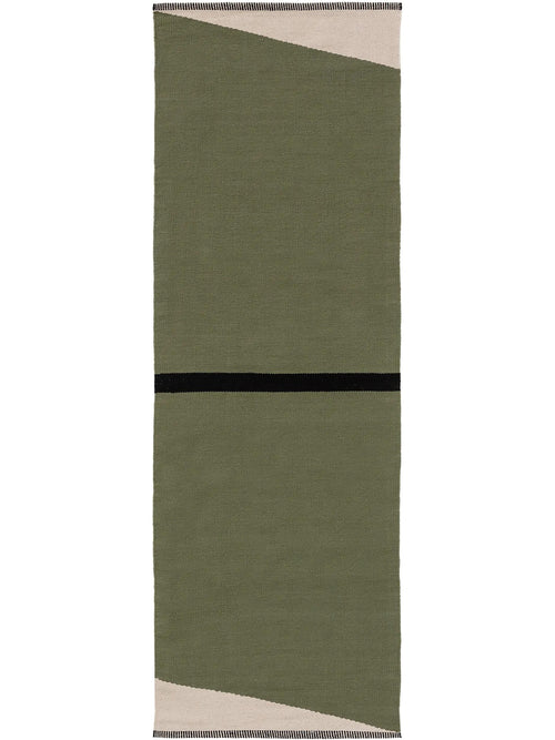 benuta katoenen loper Lenny - groen - 70x200 cm