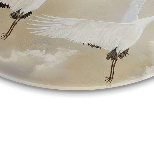 Reinders Kraanvogels onder de maan glasschilderij -  beige - woonkamer - Ø 50cm