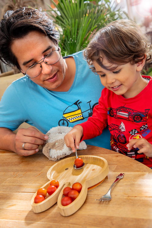 Zilverstad - Bamboe bord Nijntje met 2 delig RVS couvert - vtwonen shop