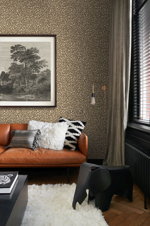 ESTAhome behang panterprint bruin - 53 cm x 10.05 m - 139152