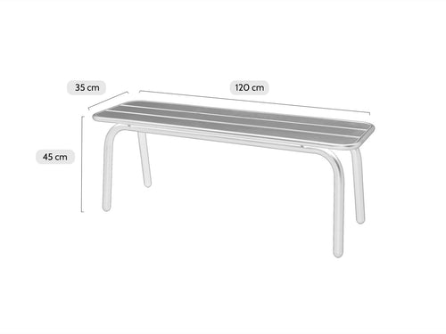 MaximaVida metalen tuinbank Max 120 cm ivoor - zonder rugleuning - vtwonen shop