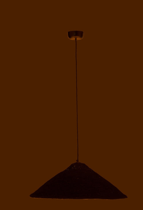 J-Line hanglamp Hoed Moonj - jute - zwart - small