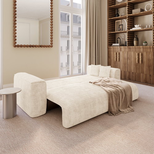 Premium Interiors - Slaapbank met opbergruimte COMO - corduroy beige 254cm