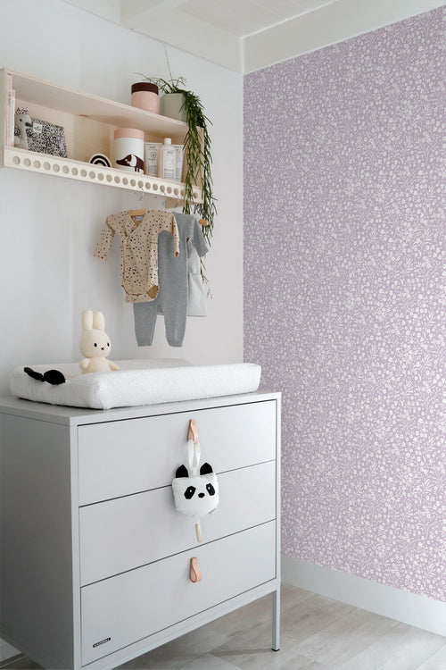 ESTAhome behang bloemetjes lila paars - 53 cm x 10.05 m - 139883