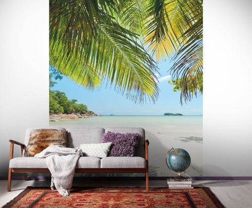 Sanders & Sanders fotobehang strand groen en blauw - 200 x 250 cm - 612567