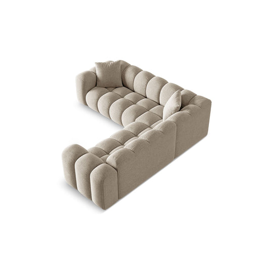 Cosmopolitan Design - Symmetrische hoekbank Treno 3-zits, chenille donkerbeige - 240x240x70cm