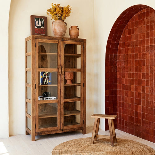 Raw Materials Farmwood houten vitrinekast - 114x50x190 cm