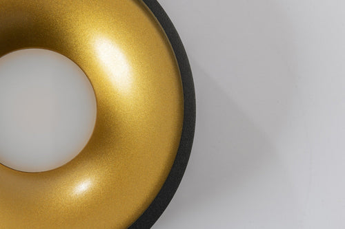 Artdelight plafondlamp Orlando - 1 lichts - 14  x 5   cm - zwart - goud