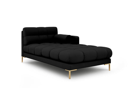 Cosmopolitan Design rechter chaise longue Bali structurele stof, zwart - 185x102x75cm