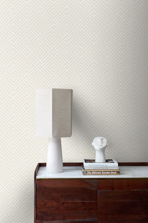 Origin Wallcoverings behang 3D grafisch motief wit - 50 x 900 cm - 347977 - vtwonen shop