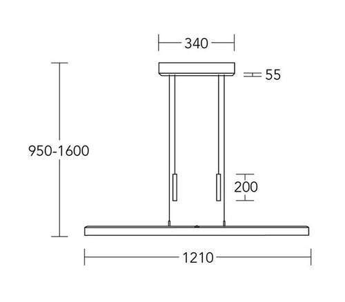 Herzblut hanglamp Leonora - 2 lichts - 121  x  160   cm - mat-chroom - vtwonen shop