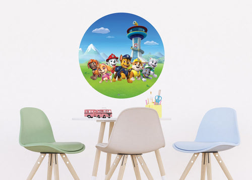 Sanders & Sanders zelfklevende behangcirkel PAW patrol blauw en groen - Ø 70 cm - 601292