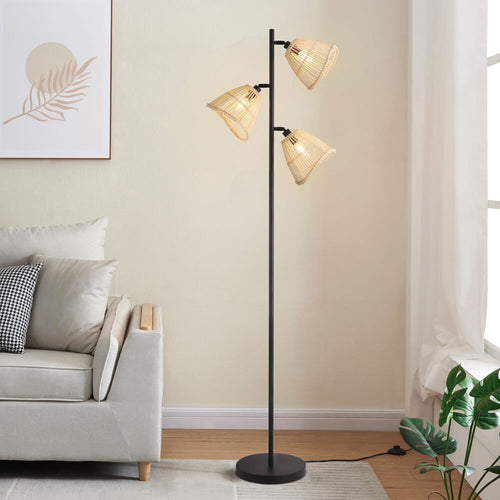 HOME DELUXE Vloerlamp van rotan FELIA - Beige