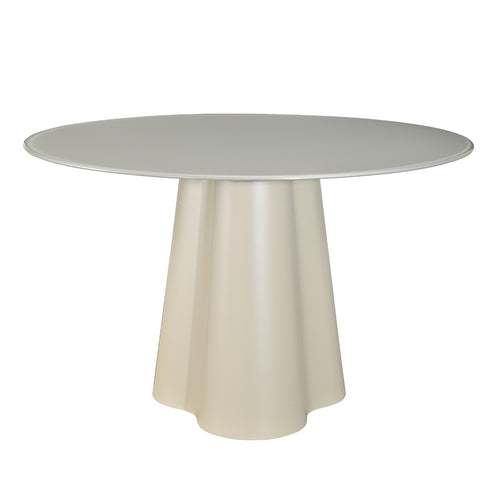 DÉJA Living Eettafel Esra - Rond Beige Glas/MDF - 120x120x76cm