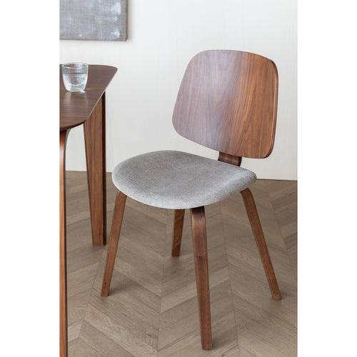 Housecraft Living Walden Eetkamerstoelen Walnoot/Beige - Set van 2