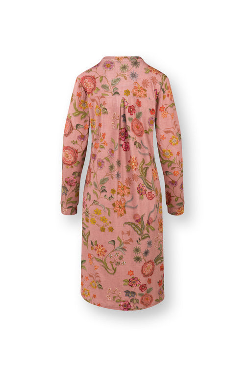Pip Studio - Diogo Nachthemd Lange Mouw Dames - Coco Flower - Koraal - S - vtwonen shop
